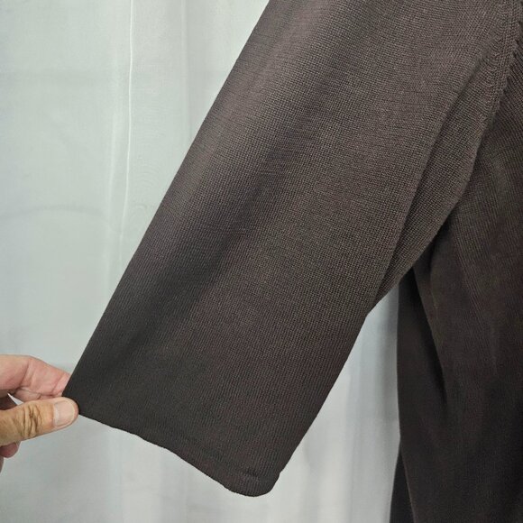 Vintage Maggie Barnes Brown Argyle Cardigan Knit Preppy Office Classic Cotton 1X - Picture 3 of 12